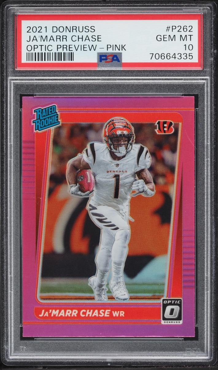 2021 Donruss Optic Preview Pink Ja'Marr Chase ROOKIE #P-262 PSA 10 GEM MINT
