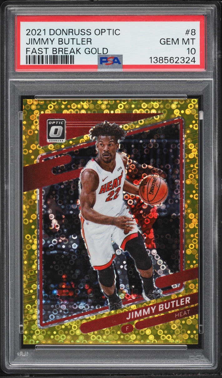 2021 Donruss Optic Fast Break Gold Jimmy Butler /10 #8 PSA 10 GEM MINT