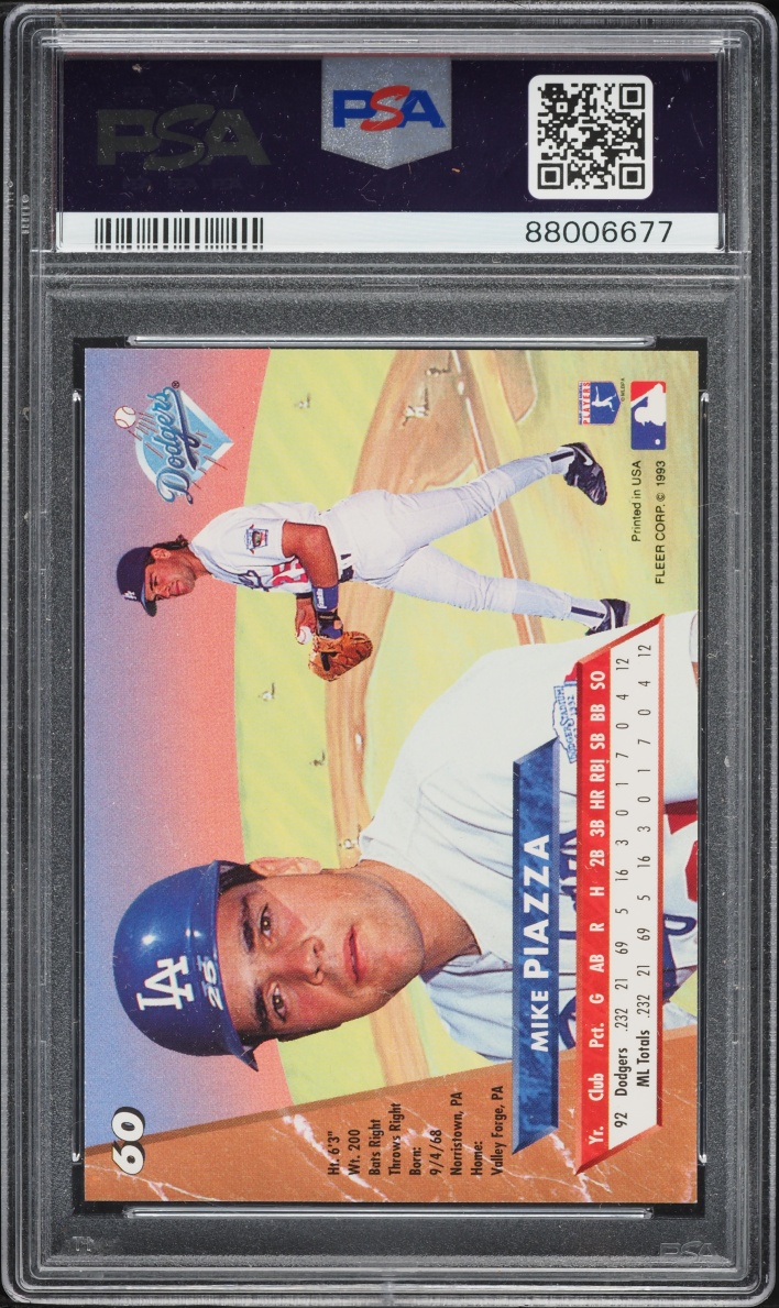 1993 Ultra Mike Piazza ROOKIE #60 PSA 9 MINT
