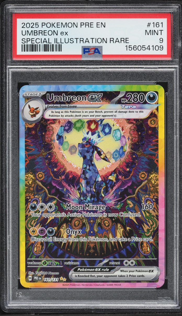 2025 Pokemon Scarlet & Violet Prismatic Evolutions SIR Umbreon ex #161 PSA 9 MINT
