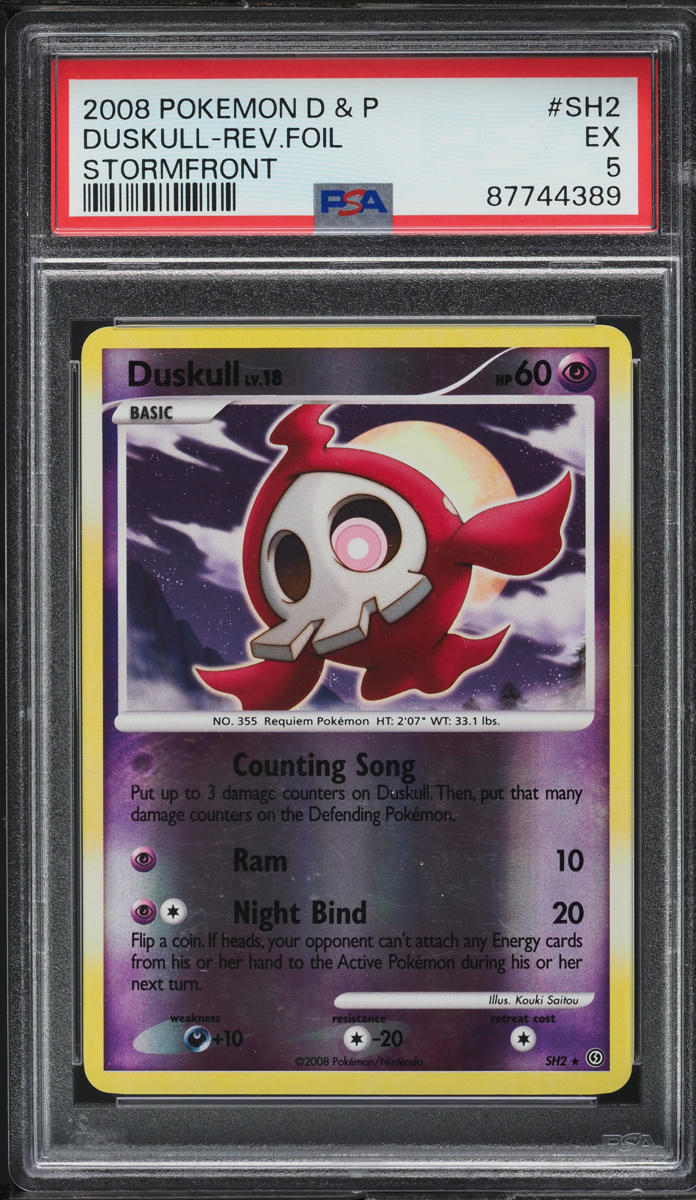 2008 Pokemon Diamond & Pearl Stormfront Reverse Holo Duskull #SH2 PSA 5 EX