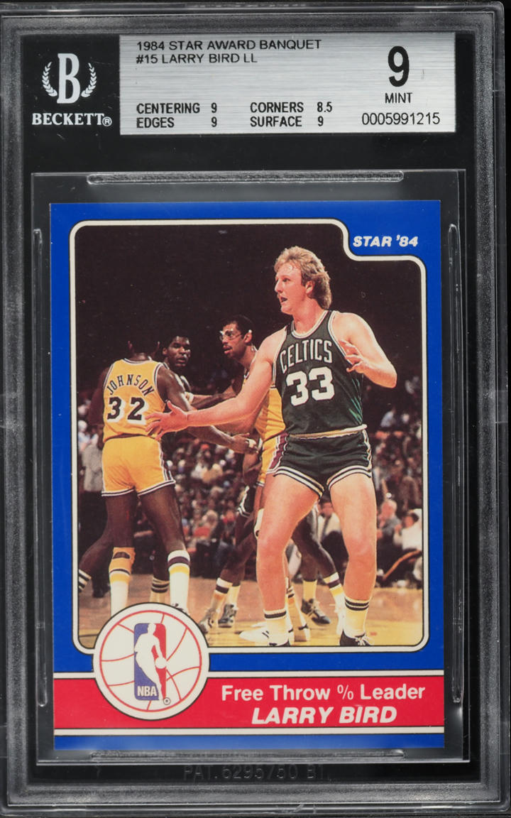 1984 Star Award Banquet Larry Bird FREE THROW % LEADER #15 BGS 9 MINT