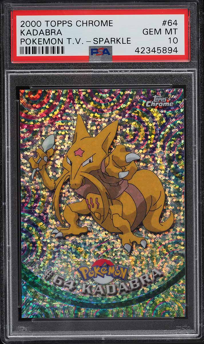 2000 Topps Chrome Pokemon Series 1 Sparkle Kadabra #64 PSA 10 GEM MINT