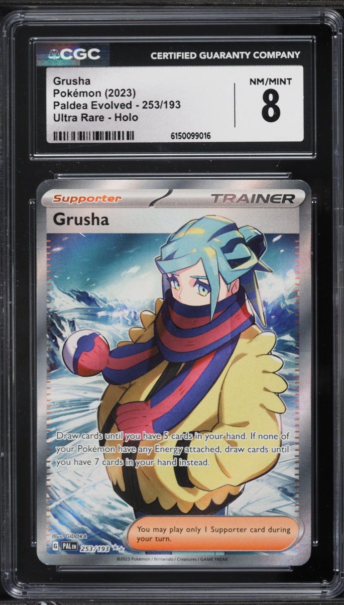 2023 Pokemon Scarlet & Violet Paldea Evolved Full Art Grusha #253 CGC 8 NM-MT