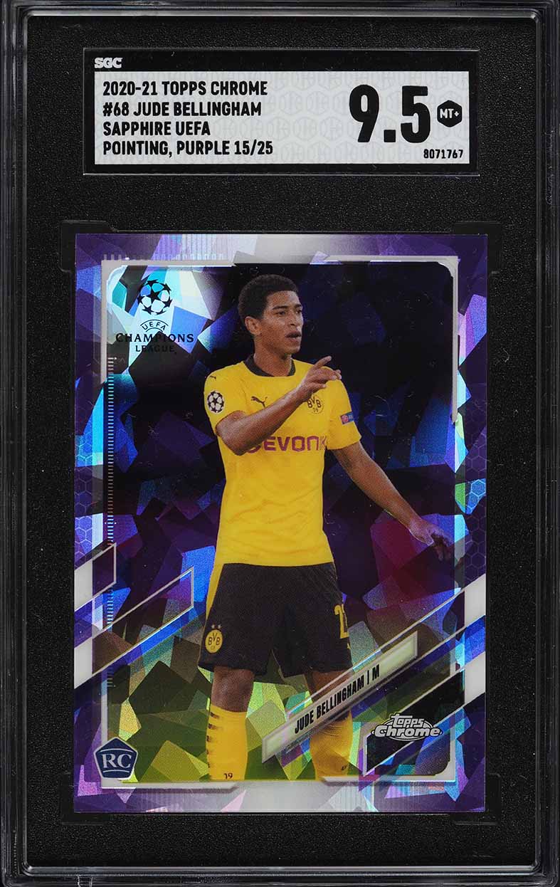 2020 Topps Chrome UCL Yellow Mini Diamond Ref Jude Bellingham RC