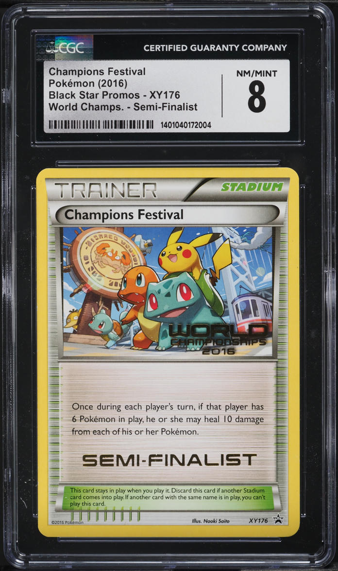 2016 Pokemon SM Promo World Championships Semi-Finalist Champions Festival CGC 8