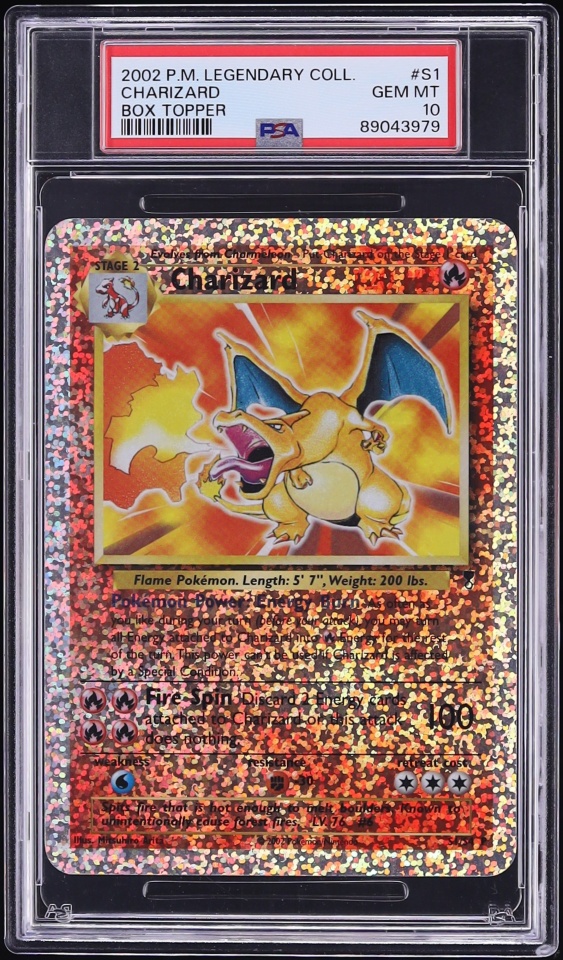 2002 Pokemon Legendary Collection Box Topper Charizard #S1 PSA 10 GEM MINT