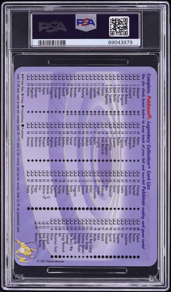 2002 Pokemon Legendary Collection Box Topper Charizard #S1 PSA 10 GEM MINT