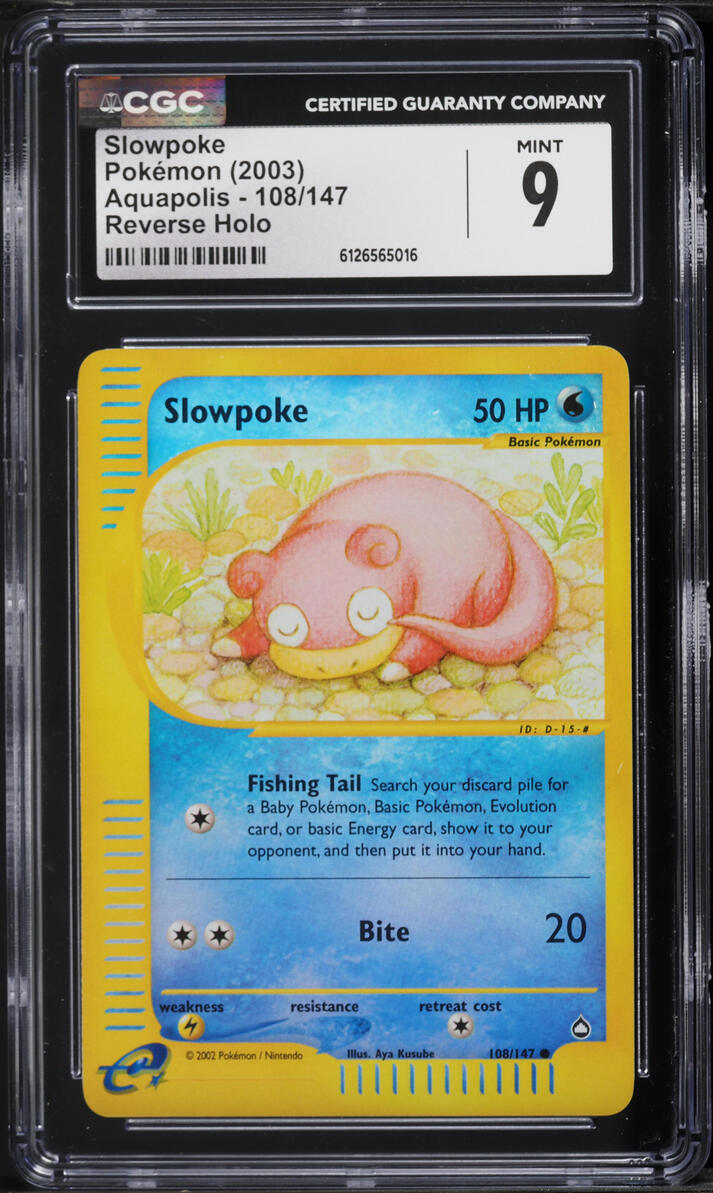 2003 Pokemon Aquapolis Reverse Holo Slowpoke #108 CGC 9 MINT