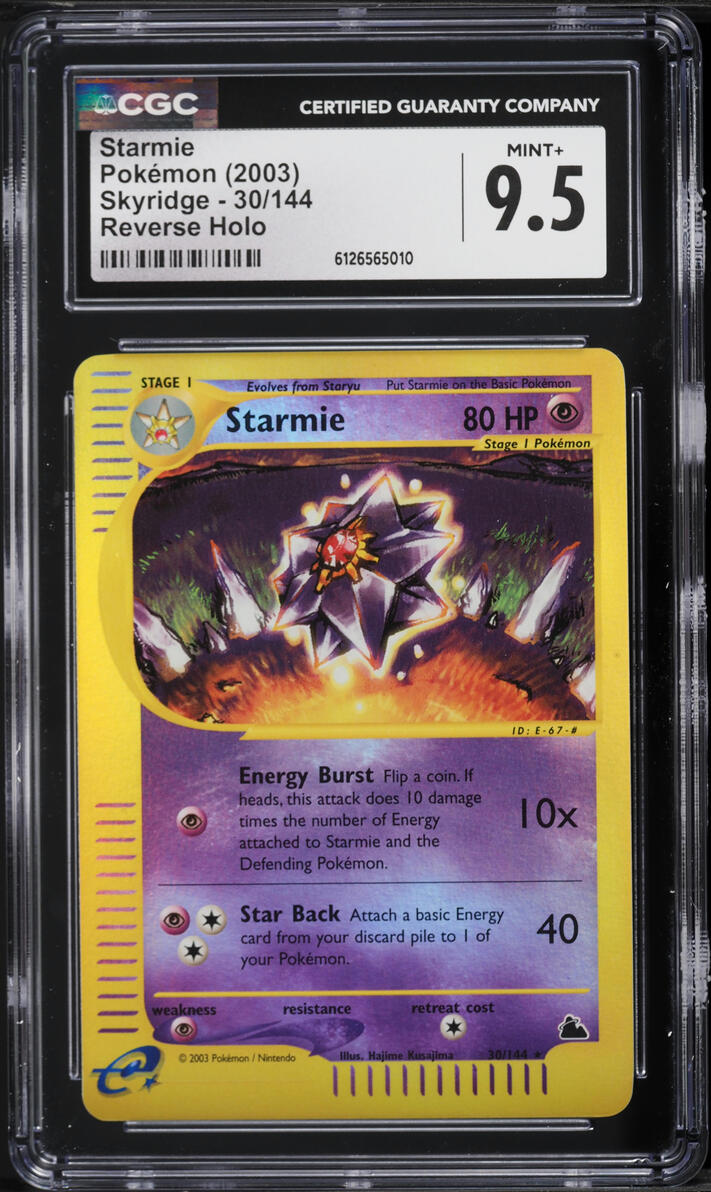 2003 Pokemon Skyridge Reverse Holo Starmie #30 CGC 9.5 MINT+