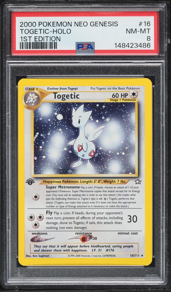 2000 Pokemon Neo Genesis 1st Edition Holo Togetic #16 PSA 8 NM-MT