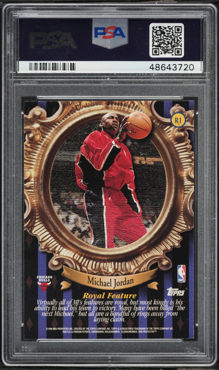 1998 Topps Roundball Royalty Refractor w/ Coating Michael Jordan #R1 PSA 6 EXMT