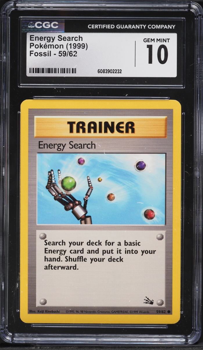 1999 Pokemon Fossil Energy Search #59 CGC 10 GEM MINT