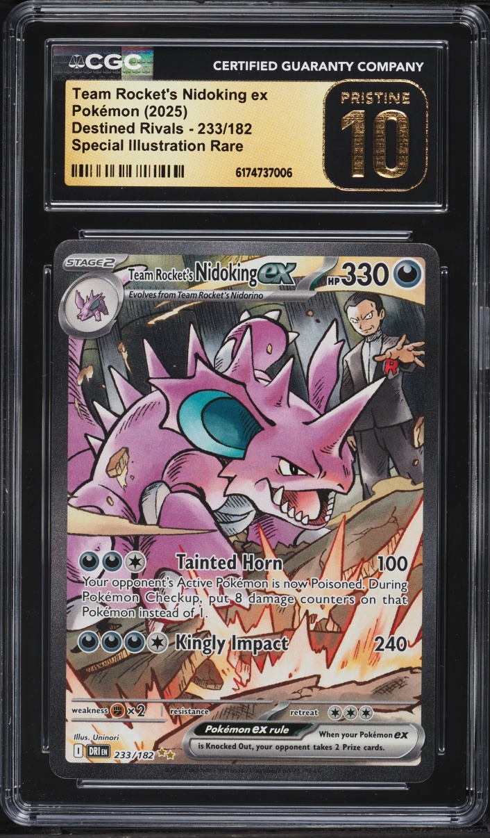2025 Pokemon SV Destined Rivals SIR Team Rocket's Nidoking Ex #233 CGC 10 PRISTINE