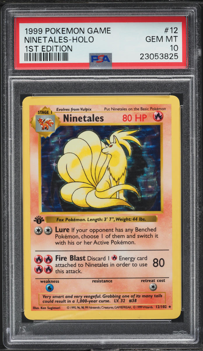 1999 Pokemon Base Set Shadowless 1st Edition Holo Ninetales #12 PSA 10 GEM MINT