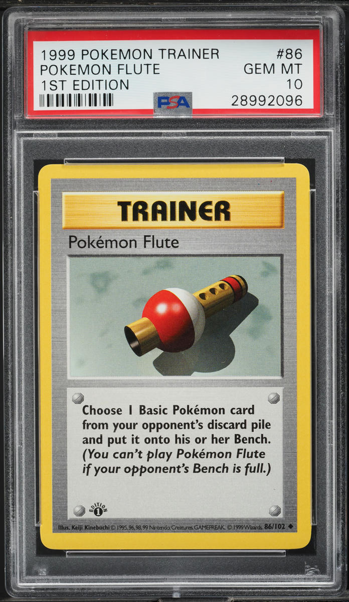 1999 Pokemon Base Set Shadowless 1st Edition Pokemon Flute #86 PSA 10 GEM MINT