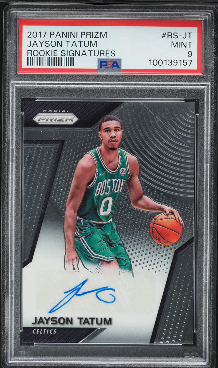2017 Panini Prizm Signatures Jayson Tatum ROOKIE AUTO #RS-JT PSA 9