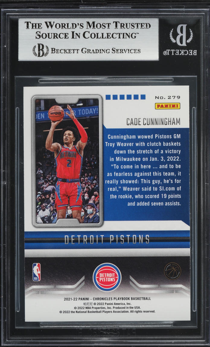 2021 Panini Chronicles Playbook Cade Cunningham ROOKIE #279 BGS 9 MINT