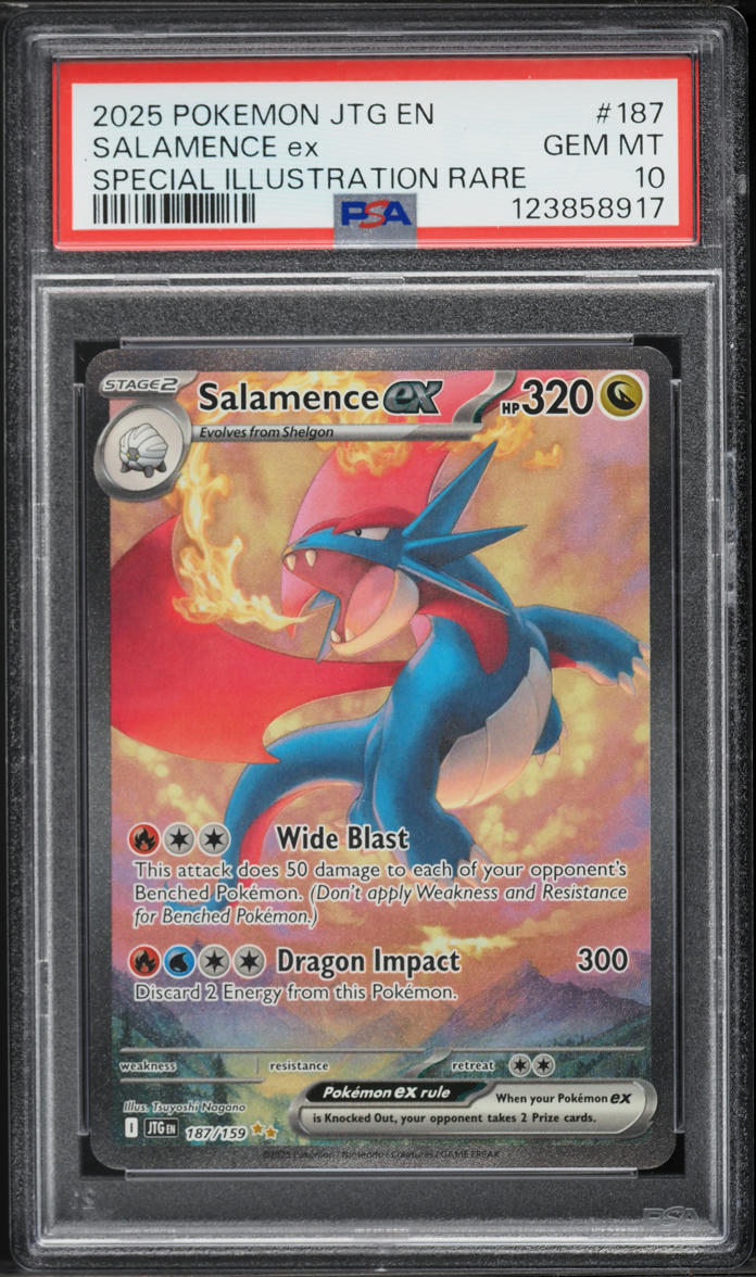 2025 Pokemon Scarlet & Violet Journey Together SIR Salamence ex #187 PSA 10 GEM MINT