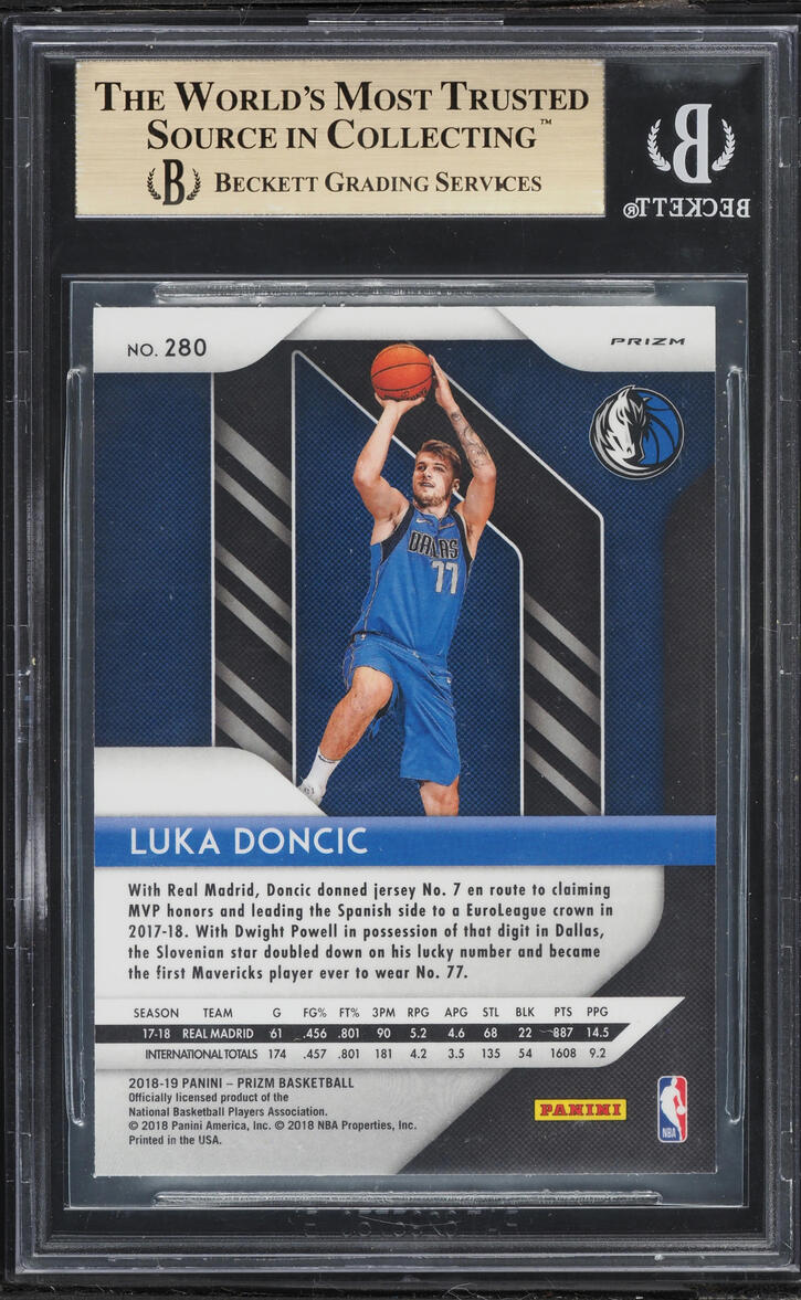 2018 Panini Prizm Pink Ice Luka Doncic ROOKIE #280 BGS 9.5 GEM MINT