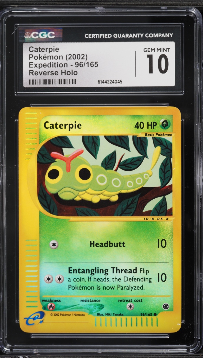 2002 Pokemon Expedition Reverse Holo Caterpie #96 CGC 10 GEM MINT
