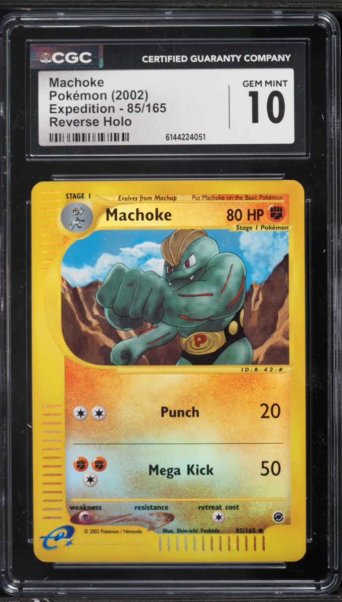 2002 Pokemon Expedition Reverse Holo Machoke #85 CGC 10 GEM MINT