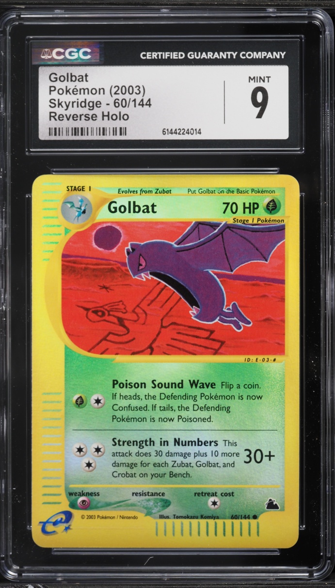 2003 Pokemon Skyridge Reverse Holo Golbat #60 CGC 9 MINT