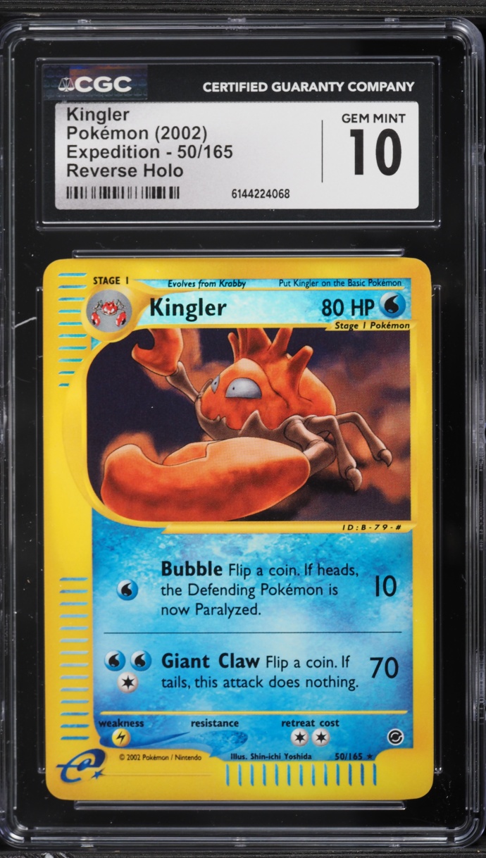 2002 Pokemon Expedition Reverse Holo Kingler #50 CGC 10 GEM MINT