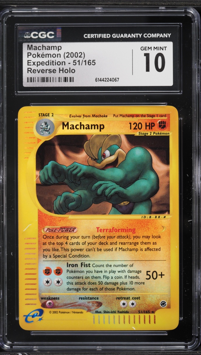2002 Pokemon Expedition Reverse Holo Machamp #51 CGC 10 GEM MINT