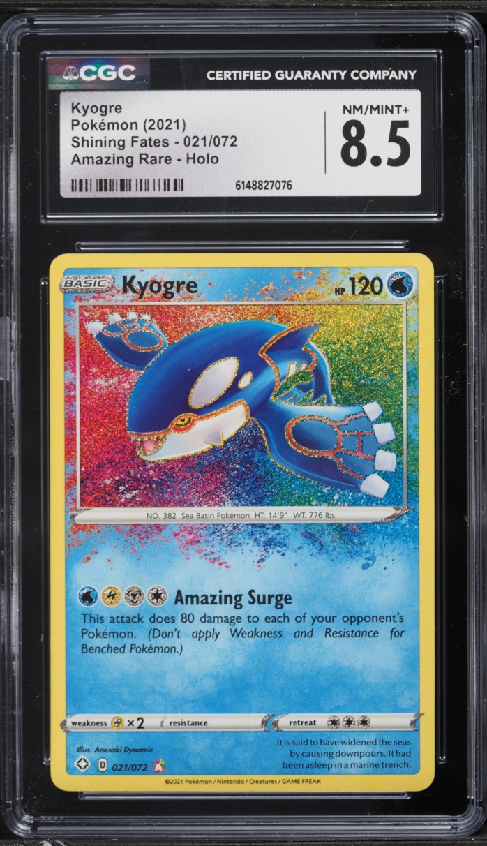 2021 Pokemon Sword & Shield Shining Fates Amazing Rare Kyogre #21 CGC 8.5 NM-MT+