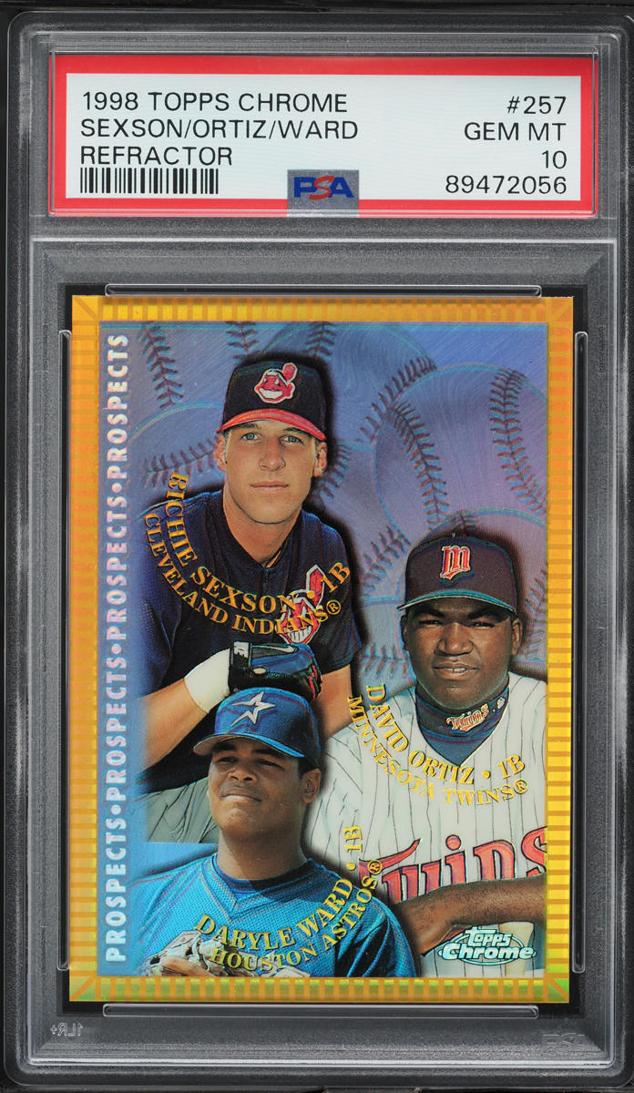 1998 Topps Chrome Refractor Sexson Ward David Ortiz ROOKIE #257 PSA 10 GEM MINT