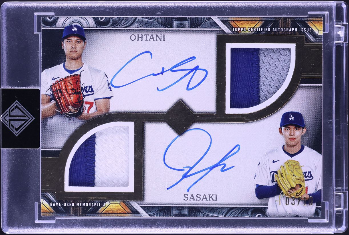 2025 Topps Transcendent Collection Dual Shohei Ohtani Roki Sasaki ROOKIE PATCH AUTO /10 #DPA-OS