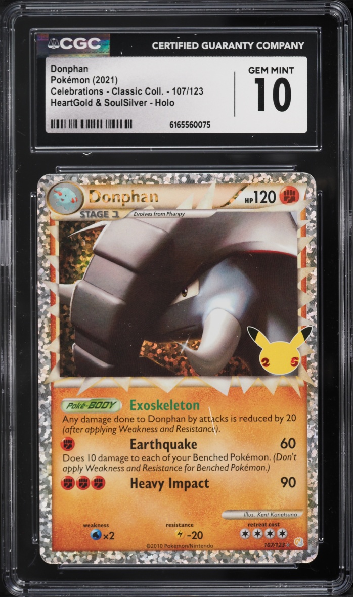 2021 Pokemon Sword & Shield Celebrations Classic Collection Holo Donphan #107 CGC 10 GEM MINT