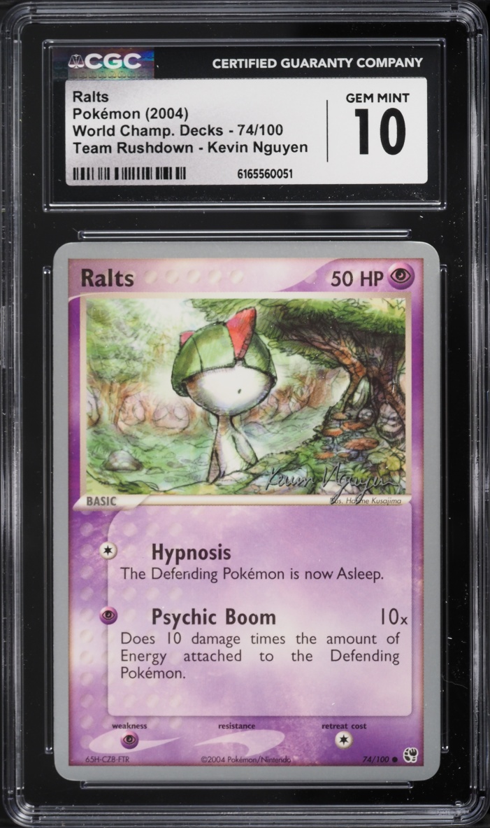 2004 Pokemon World Championships Decks Team Rushdown Kevin Nguyen Ralts #74 CGC 10 GEM MINT