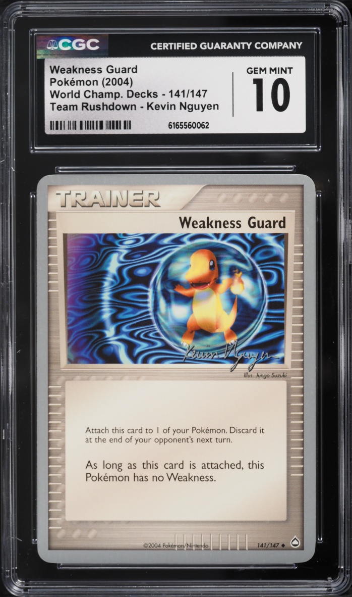 2004 Pokemon World Championships Decks Team Rushdown Kevin Nguyen Weakness Guard #141 CGC 10