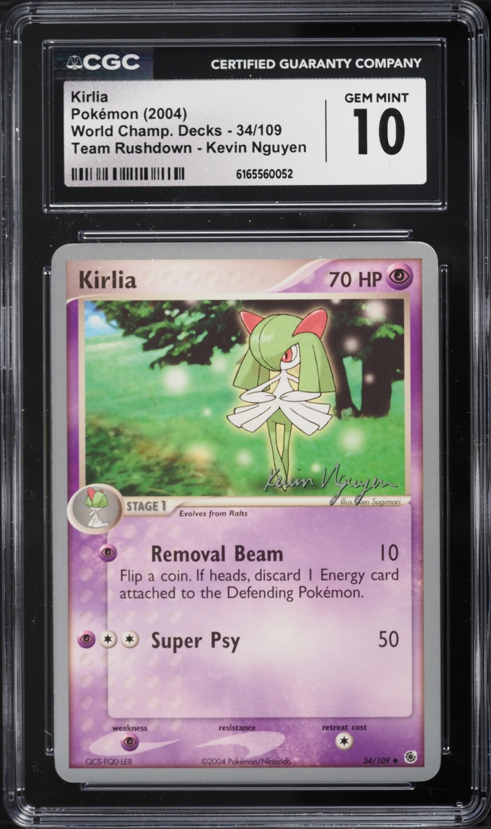 2004 Pokemon World Championships Decks Team Rushdown Kevin Nguyen Kirlia #34 CGC 10 GEM MINT