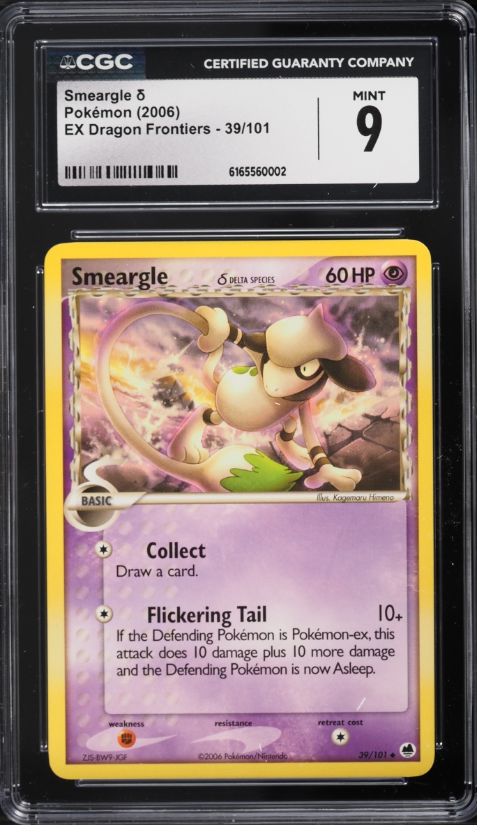 2006 Pokemon EX Dragon Frontiers Smeargle #39 CGC 9 MINT