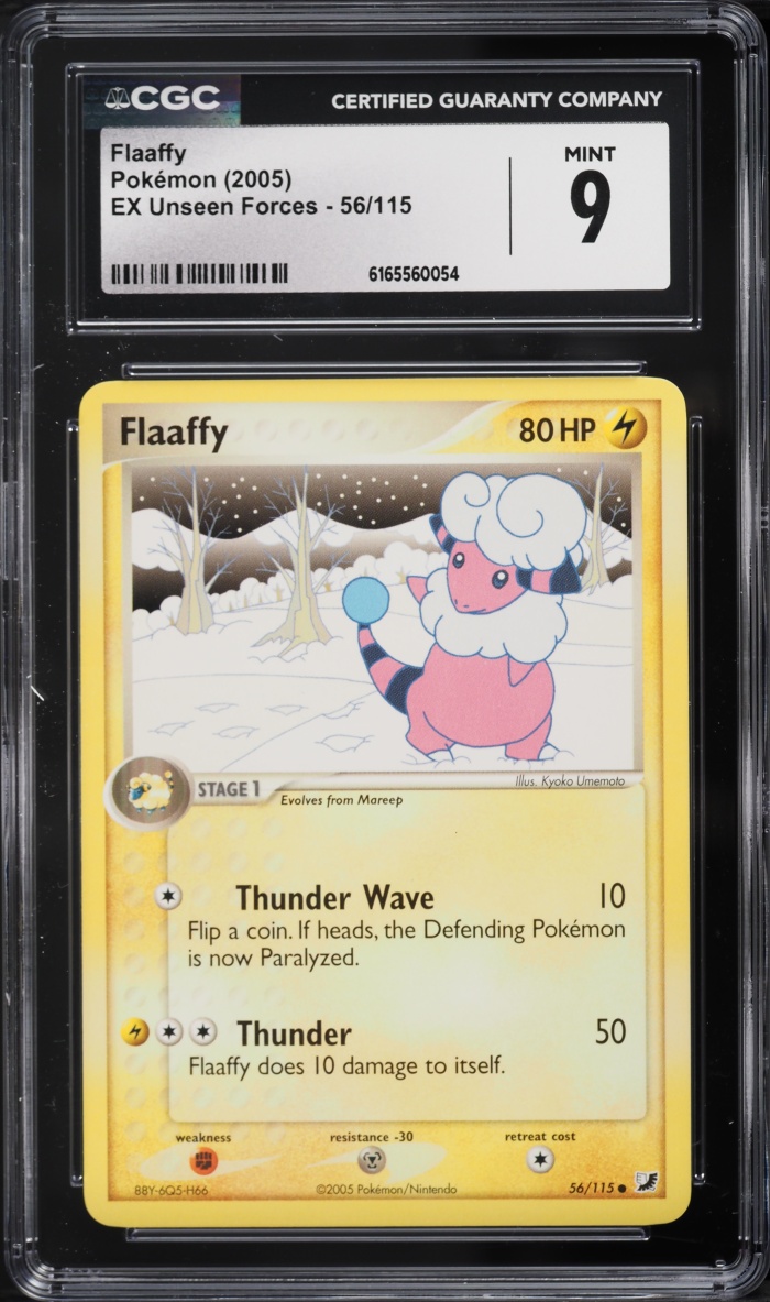 2005 Pokemon Ex Unseen Forces Flaaffy #56 CGC 9 MINT