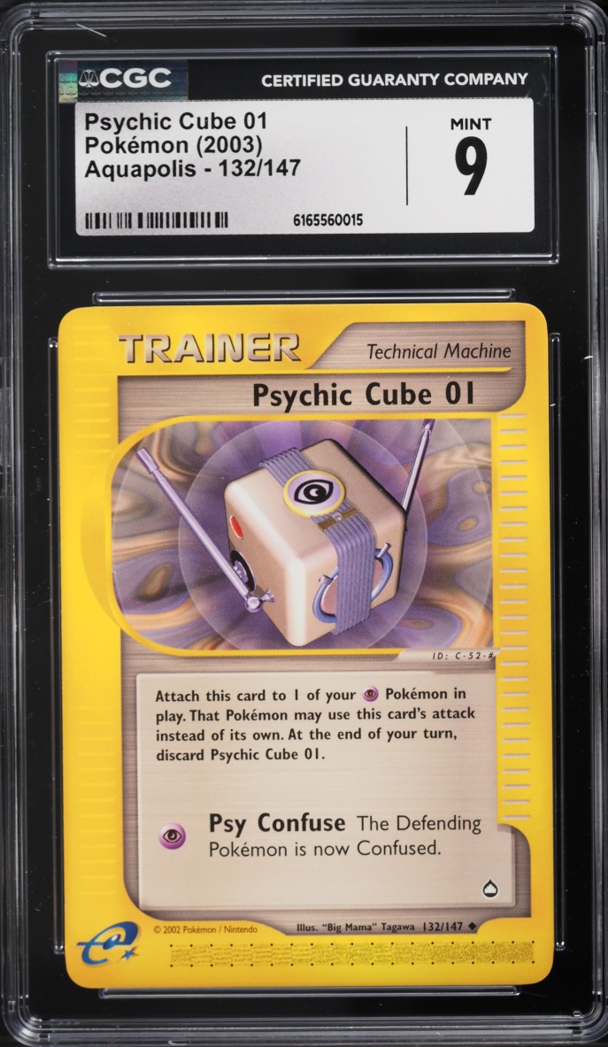 2003 Pokemon Aquapolis Psychic Cube 01 #132 CGC 9 MINT
