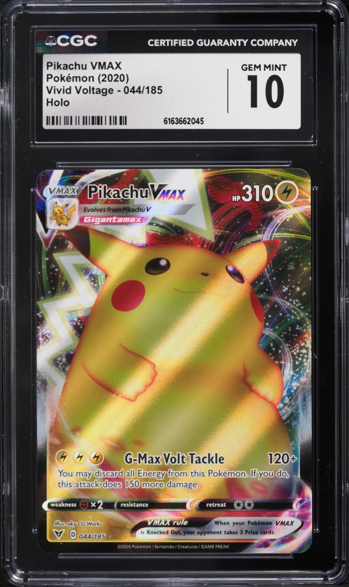 2020 Pokemon Sword & Shield Vivid Voltage Full Art Pikachu VMAX #44 CGC 10 GEM MINT
