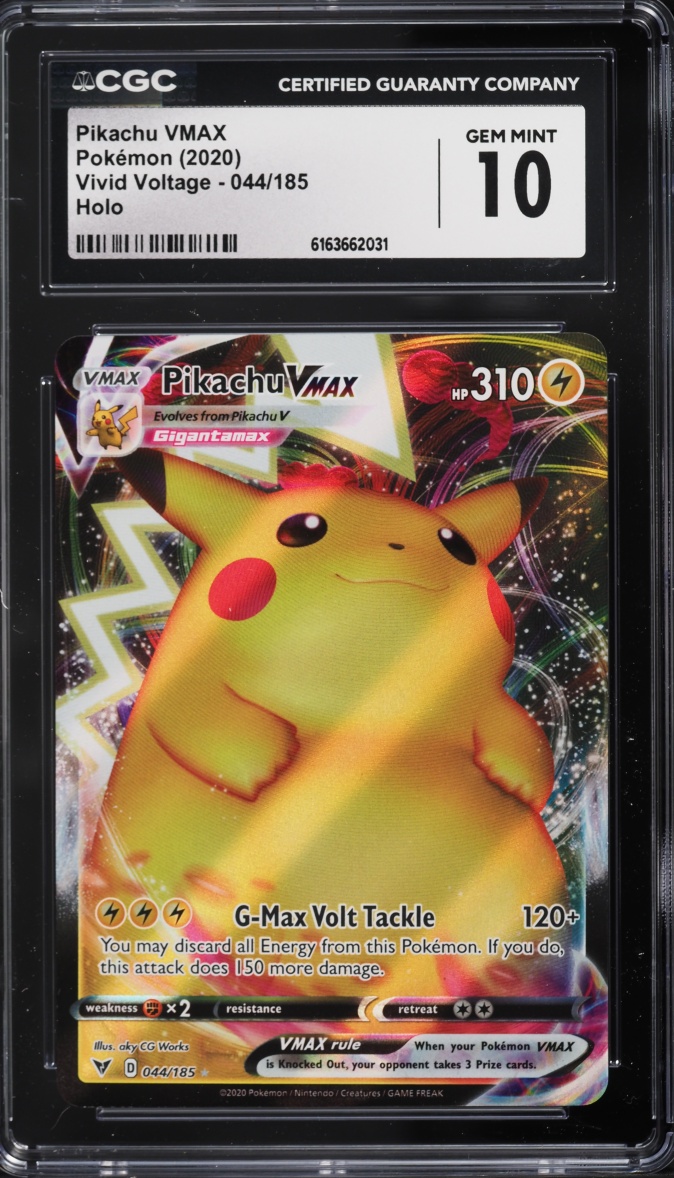 2020 Pokemon Sword & Shield Vivid Voltage Full Art Pikachu VMAX #44 CGC 10 GEM MINT