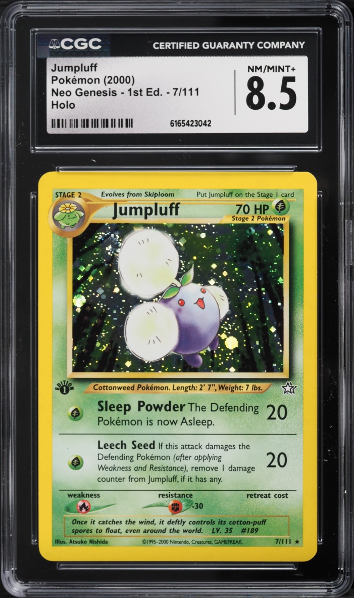 2000 Pokemon Neo Genesis 1st Edition Holo Jumpluff #7 CGC 8.5 NM-MT+