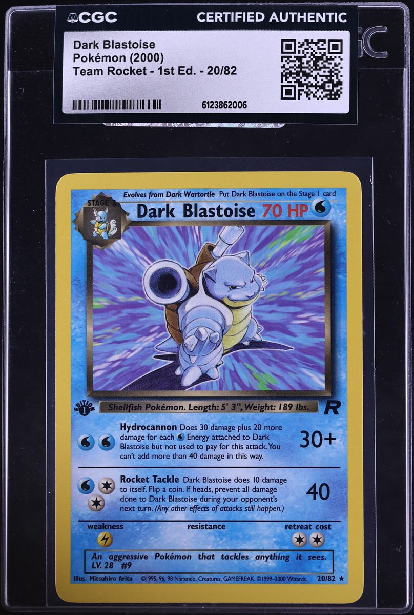 2000 Pokemon Team Rocket 1st Edition Dark Blastoise #20 CGC AUTH