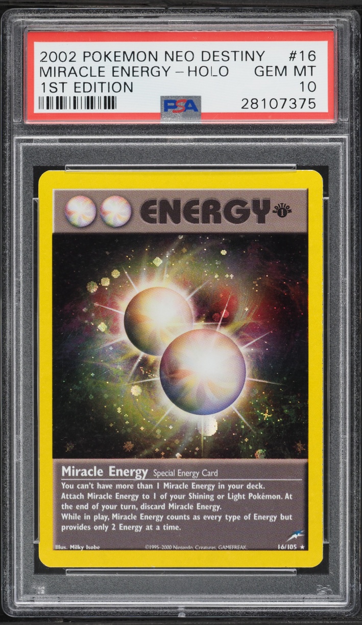 2002 Pokemon Neo Destiny 1st Edition Holo Miracle Energy #16 PSA 10 GEM MINT