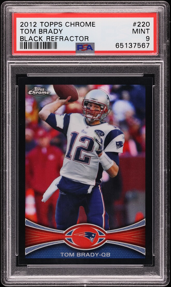 2012 Topps Chrome Black Refractor Tom Brady /299 #220 PSA 9 MINT