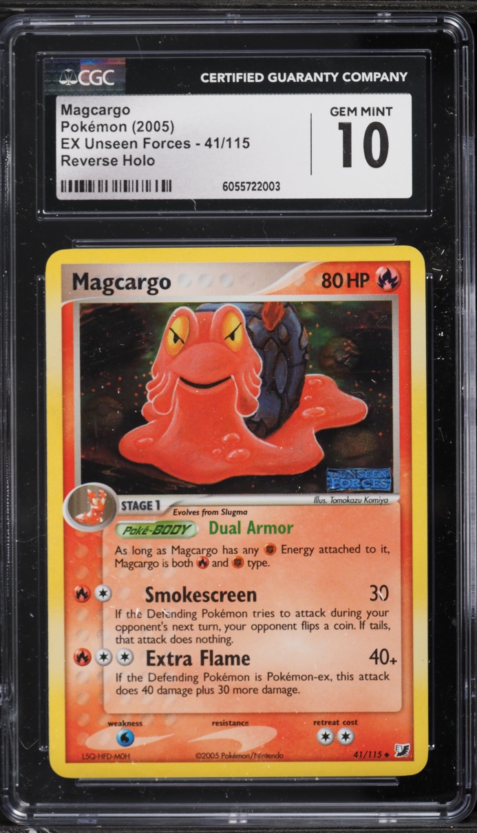 2005 Pokemon EX Unseen Forces Reverse Holo Magcargo #41 CGC 10 GEM MINT