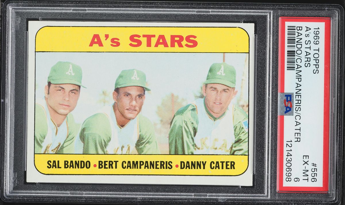 1969 Topps Bert Campaneris & Sal Bando A's STARS #556 PSA 6 EXMT