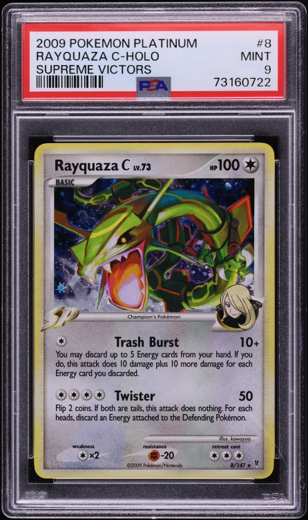 2009 Pokemon Platinum Supreme Victors Holo Rayquaza #8 PSA 9 MINT