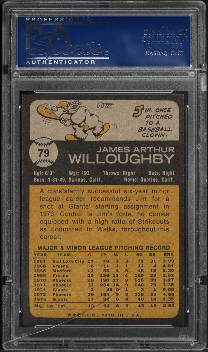 1973 Topps Jim Willoughby #79 PSA 8 NM-MT