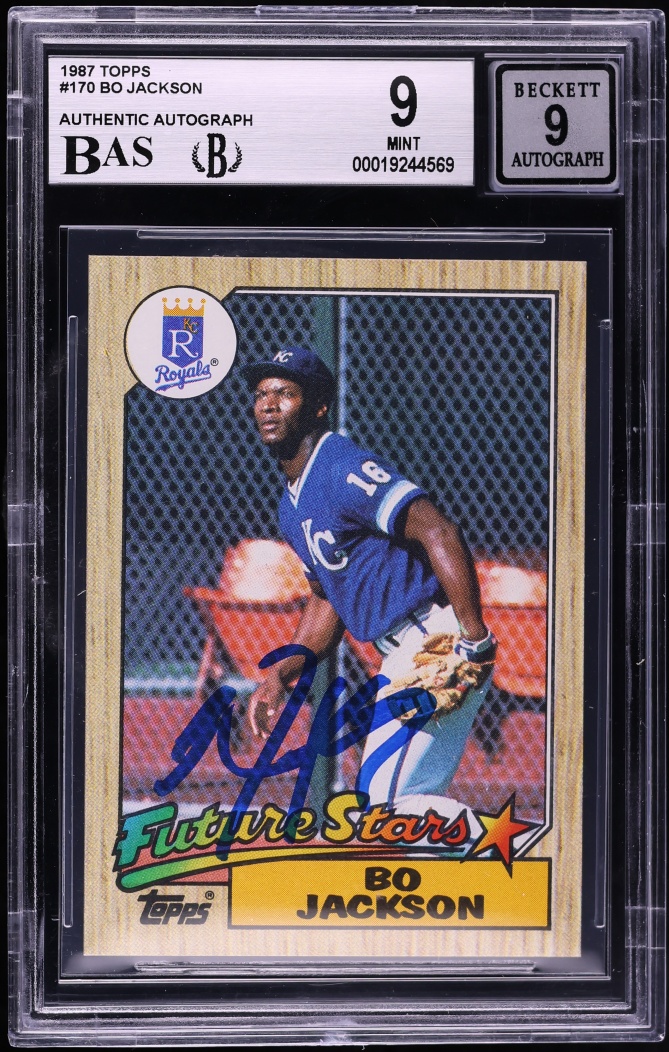 1987 Topps Bo Jackson ROOKIE AUTO #170 BAS BGS 9 MINT